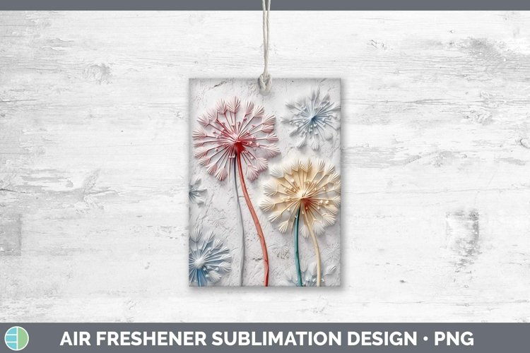 3D Flowers Dandelion Air Freshener Sublimation Car Freshener