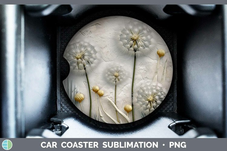3D Flowers Dandelion Car Coaster Sublimation Coaster Designs