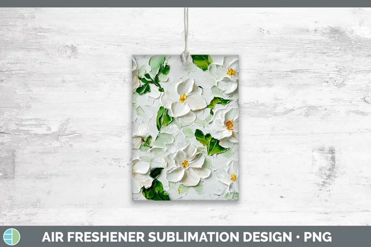 3D Flowers Gardenia Air Freshener Sublimation Car Freshener