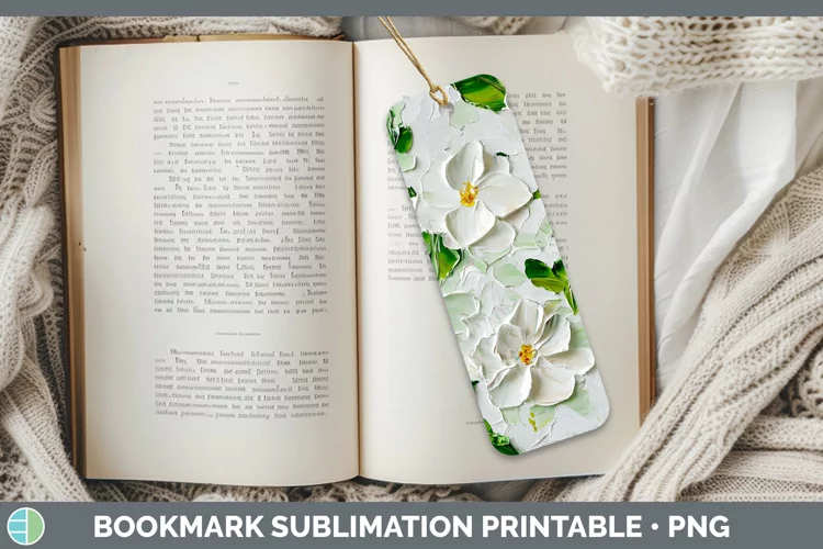 3D Flowers Gardenia Bookmark Sublimation Printable Designs