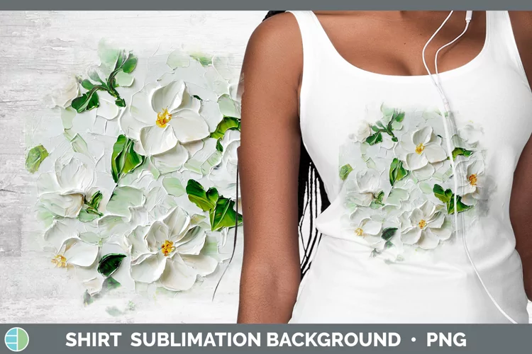 3D Flowers Gardenia Shirt Sublimation Sublimation Background