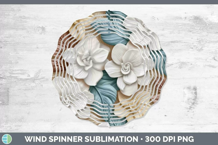 3D Flowers Gardenia Wind Spinner Sublimation Spinner Designs
