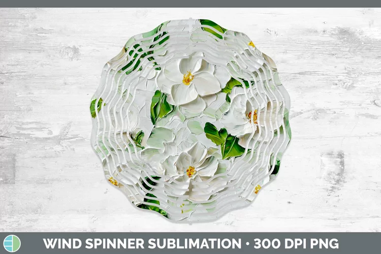 3D Flowers Gardenia Wind Spinner Sublimation Spinner Designs