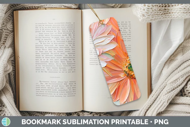 3D Flowers Gerbera Daisy Bookmark Sublimation Printable Desi
