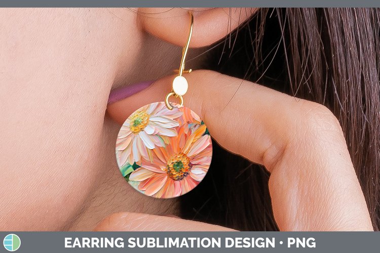 Gorgeous3D Flowers Round Earrings design.