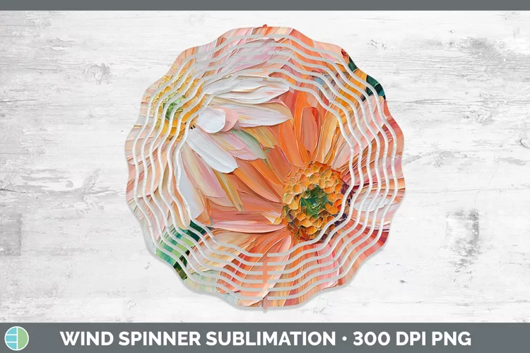 3D Flowers Gerbera Daisy Wind Spinner Sublimation Spinner De