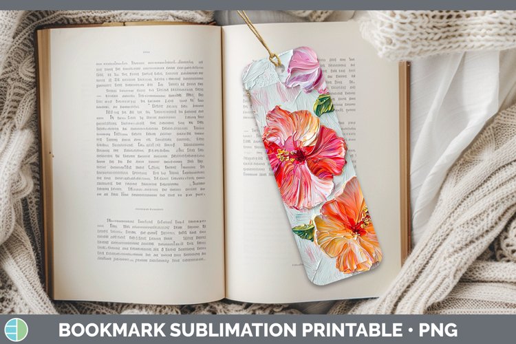 3D Flowers Hibiscus Bookmark Sublimation Printable Designs