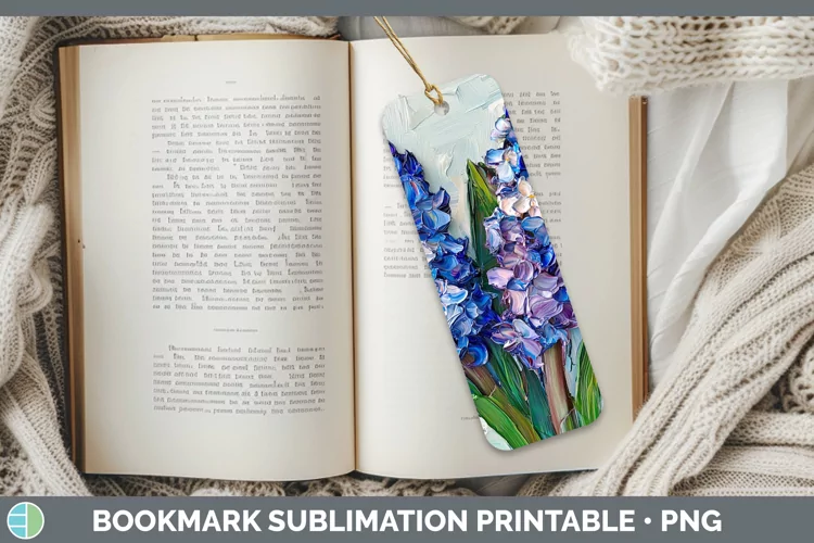 3D Flowers Hyacinth Bookmark Sublimation Printable Designs
