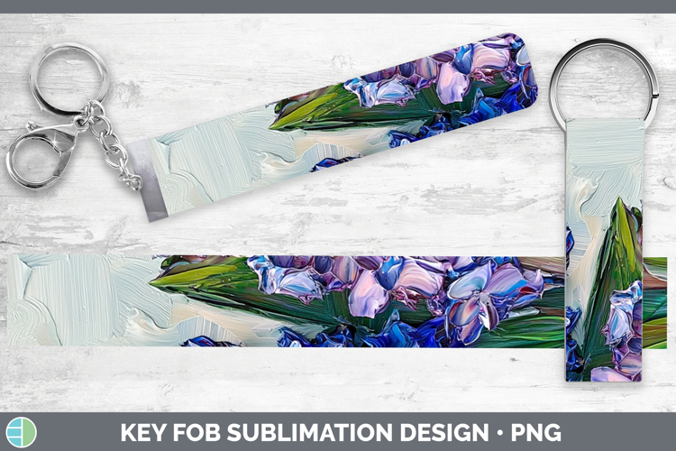 3D Flowers Hyacinth Key Fob Sublimation Wristlet Designs