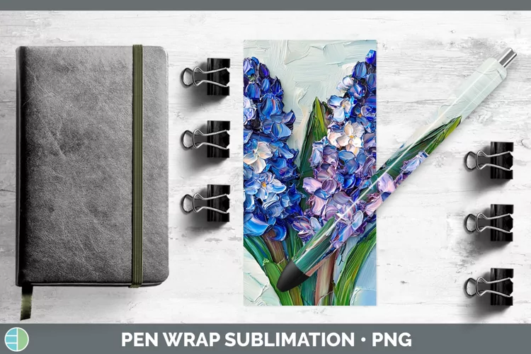 3D Flowers Hyacinth Pen Wrap Sublimation Pen Designs