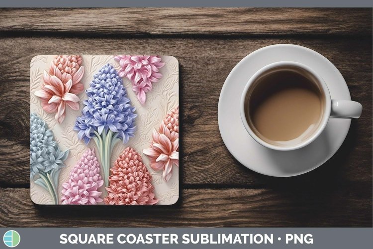 Gorgeous3D Flowers Square Coaster design.