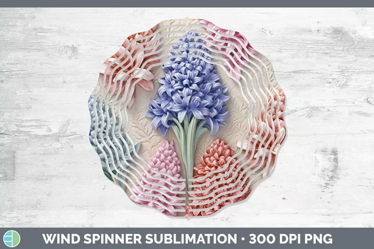 3D Flowers Hyacinth Wind Spinner Sublimation Spinner Designs