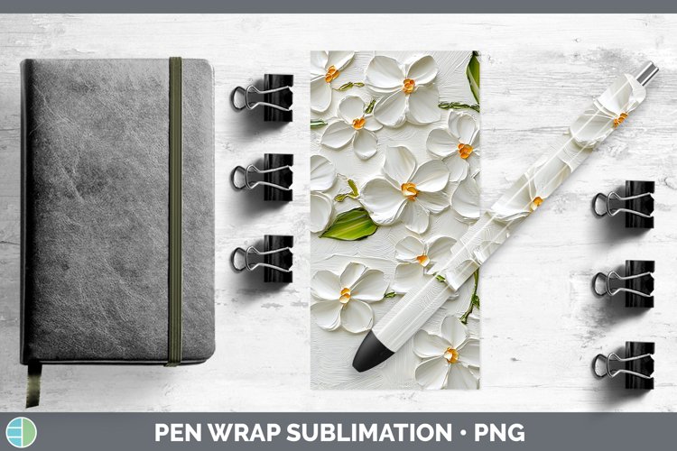 Gorgeous3D Flowers Pen Wrap design.