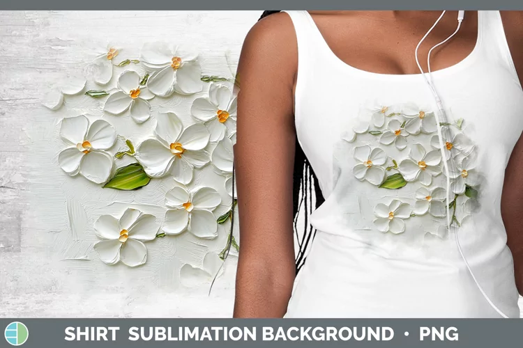 3D Flowers Jasmine Shirt Sublimation Sublimation Background