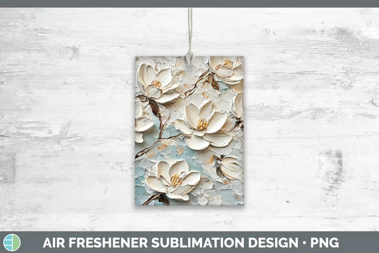 3D Flowers Magnolia Air Freshener Sublimation Car Freshener