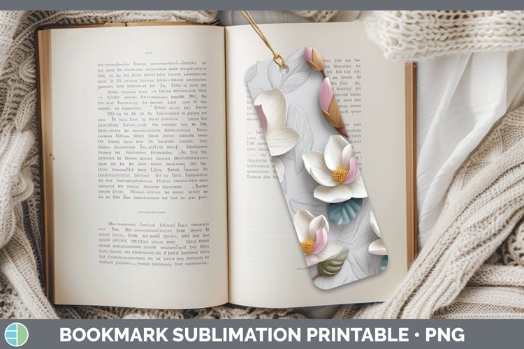 Gorgeous3D Flowers Bookmark design.