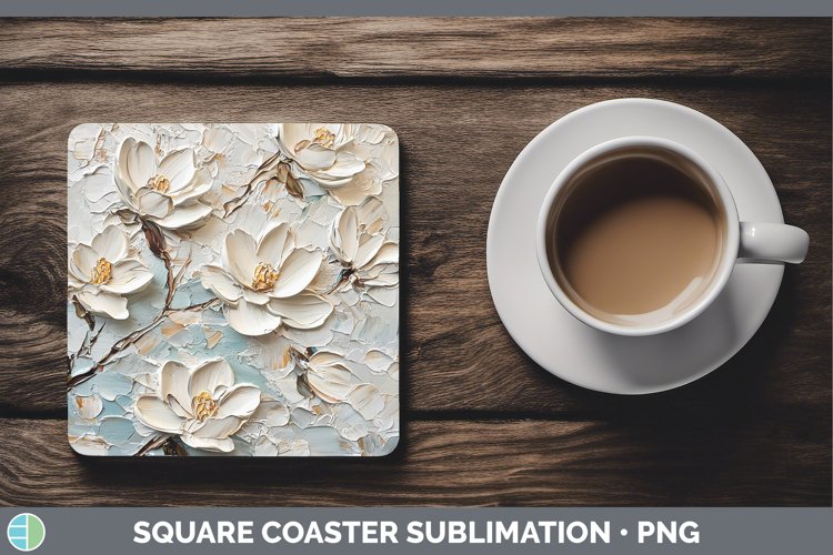 Gorgeous3D Flowers Square Coaster design.