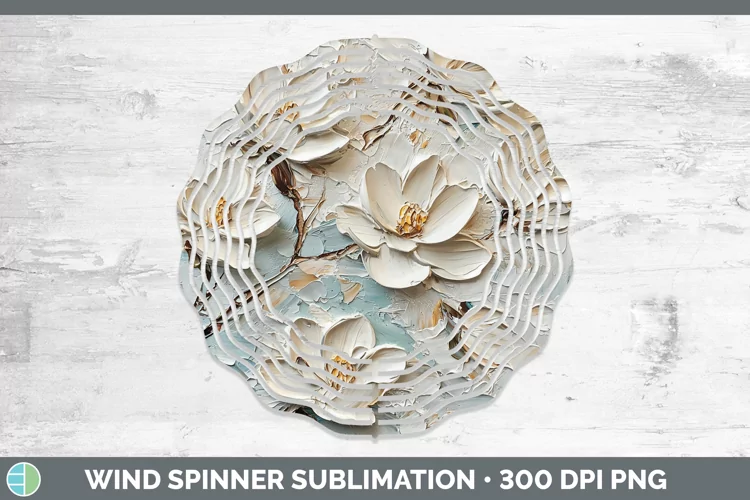 3D Flowers Magnolia Wind Spinner Sublimation Spinner Designs