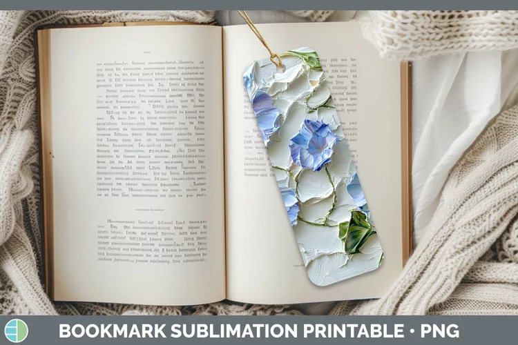 3D Flowers Morning Glory Bookmark Sublimation Printable Desi