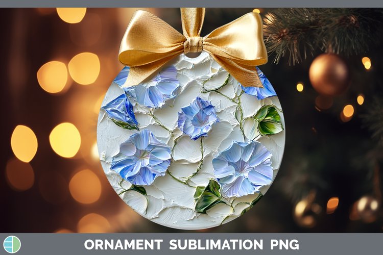 3D Flowers Morning Glory Ornament Sublimation Bauble Designs