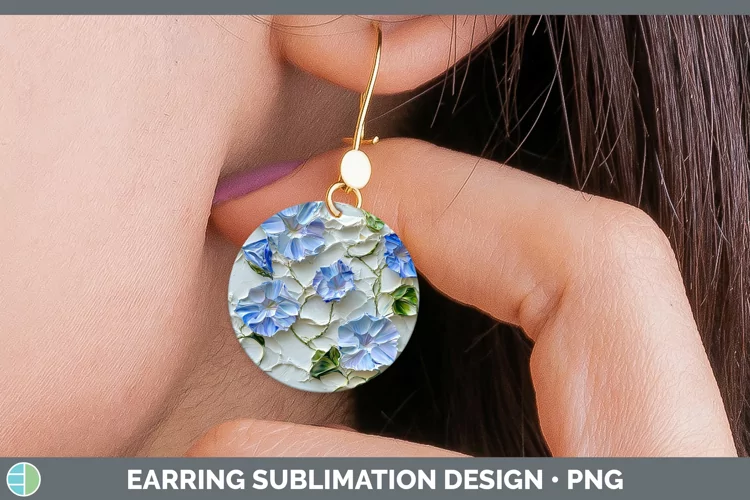 3D Flowers Morning Glory Round Earrings Sublimation Earrings