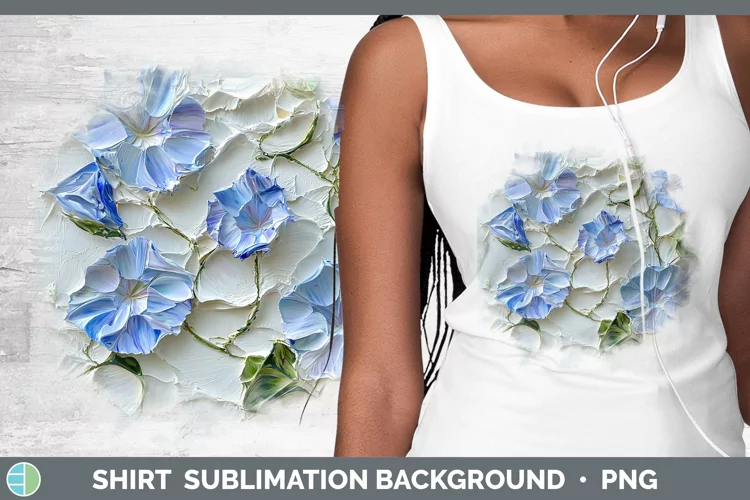3D Flowers Morning Glory Shirt Sublimation Sublimation Backg