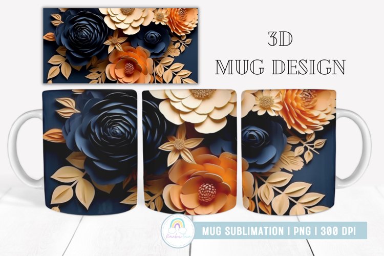 3D Mug Wrap Flowers Mug Sublimation example image 1