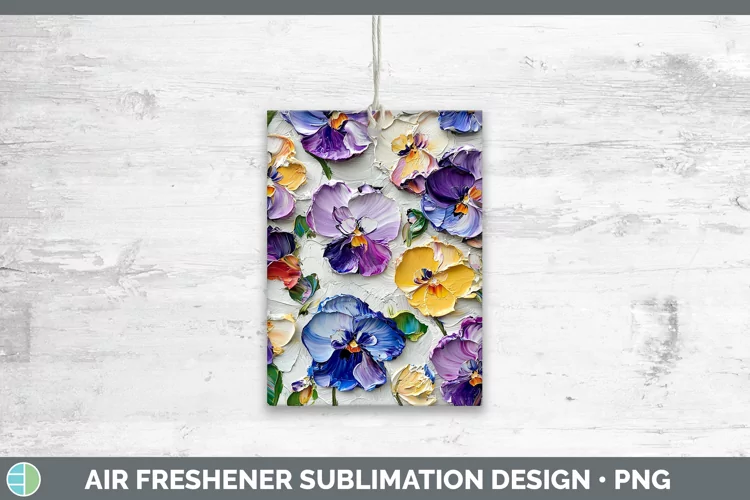 3D Flowers Pansy Air Freshener Sublimation Car Freshener Des