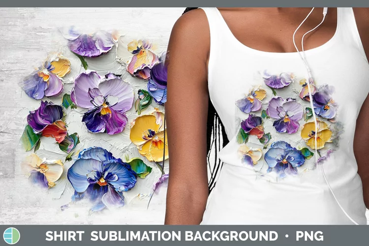 3D Flowers Pansy Shirt Sublimation Sublimation Background De