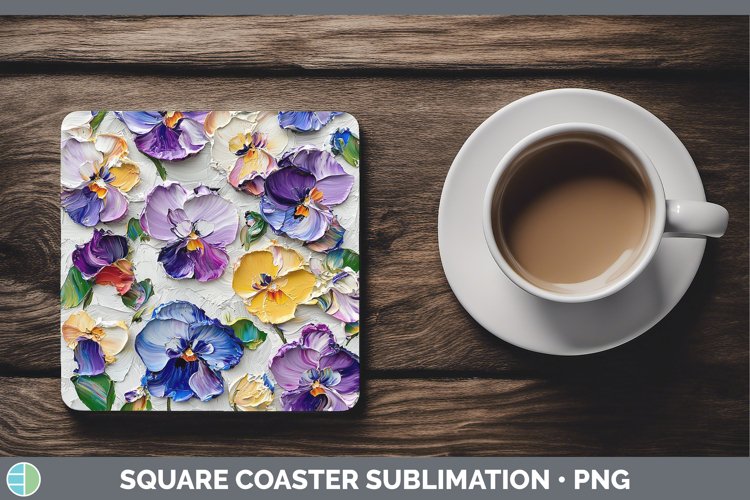 Gorgeous3D Flowers Square Coaster design.