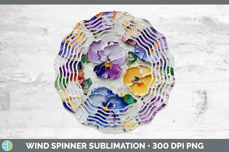 3D Flowers Pansy Wind Spinner Sublimation Spinner Designs
