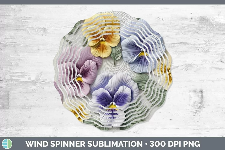 3D Flowers Pansy Wind Spinner Sublimation Spinner Designs