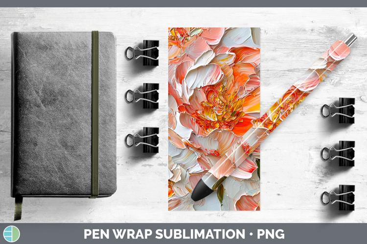 3D Flowers Peony Pen Wrap Sublimation Pen Designs