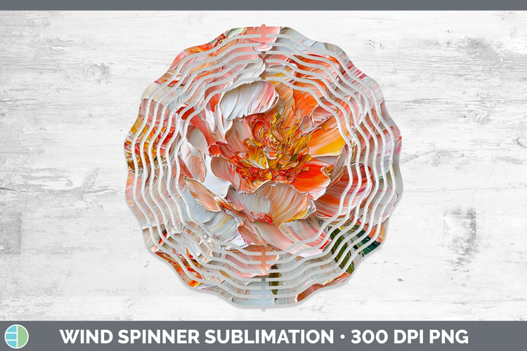 3D Flowers Peony Wind Spinner Sublimation Spinner Designs