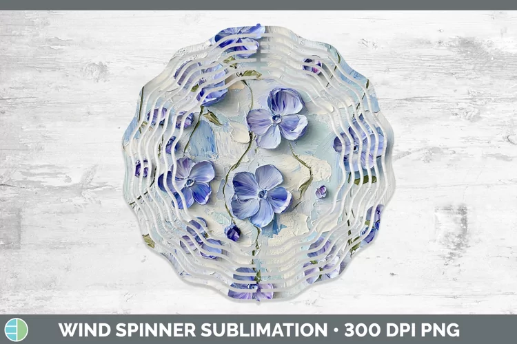 3D Flowers Periwinkle Wind Spinner Sublimation Spinner Desig