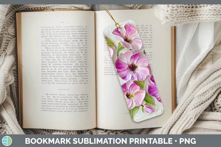 3D Flowers Petunia Bookmark Sublimation Printable Designs