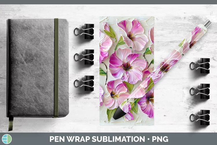 3D Flowers Petunia Pen Wrap Sublimation Pen Designs