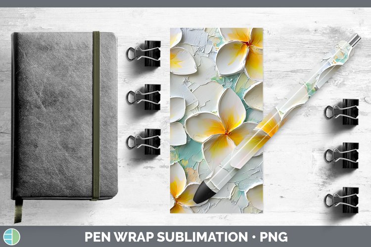 3D Flowers Plumeria Pen Wrap Sublimation Pen Designs