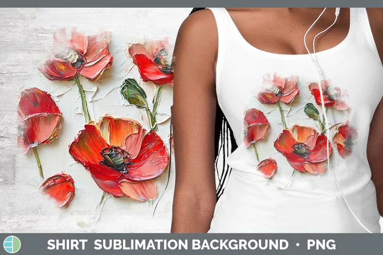 3D Flowers Poppy Shirt Sublimation Sublimation Background De