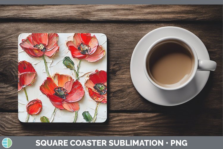 Gorgeous3D Flowers Square Coaster design.