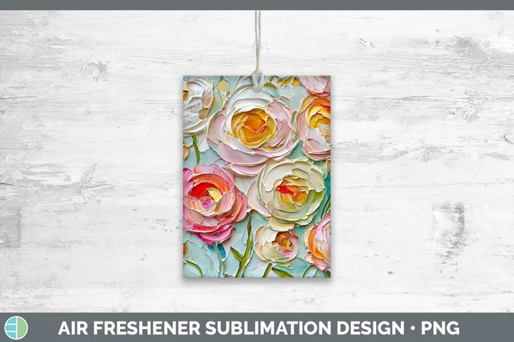 3D Flowers Ranunculus Air Freshener Sublimation Car Freshene