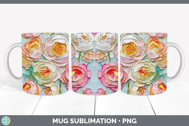 Gorgeous3D Flowers Mug Wrap design.