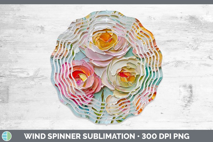 3D Flowers Ranunculus Wind Spinner Sublimation Spinner Desig