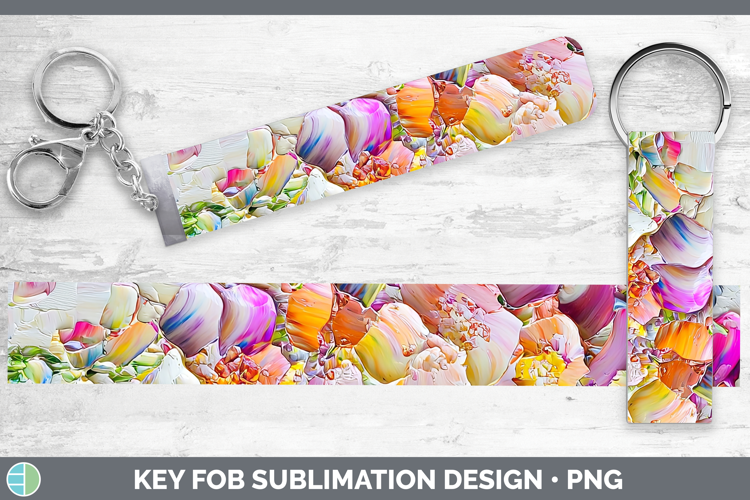 3D Flowers Snapdragon Key Fob Sublimation Wristlet Designs