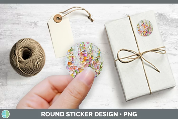 3D Flowers Snapdragon Stickers | Round Labels Designs