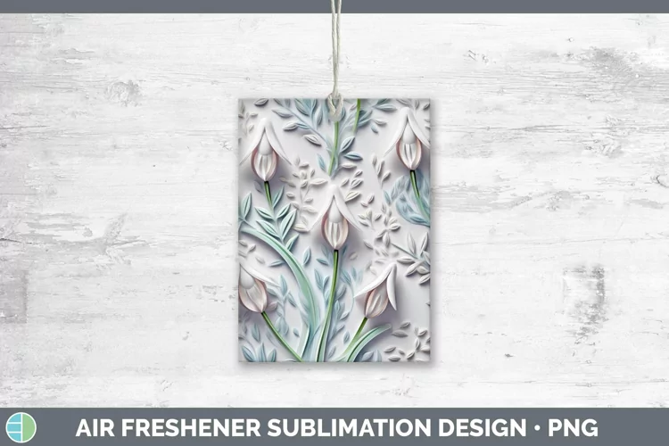 3D Flowers Snowdrop Air Freshener Sublimation Car Freshener