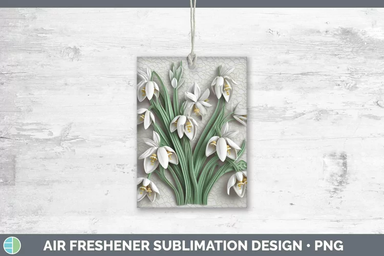 3D Flowers Snowdrop Air Freshener Sublimation Car Freshener