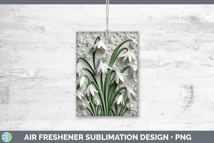 3D Flowers Snowdrop Air Freshener Sublimation Car Freshener