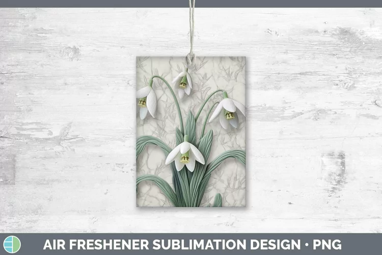 3D Flowers Snowdrop Air Freshener Sublimation Car Freshener