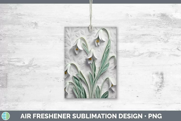 3D Flowers Snowdrop Air Freshener Sublimation Car Freshener